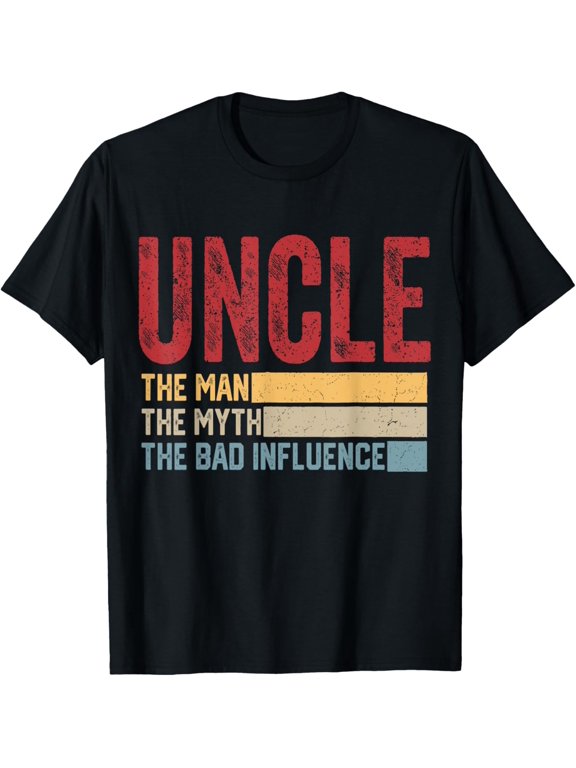 Vintage Fun Uncle Man Myth Bad Influence Funny T-Shirt