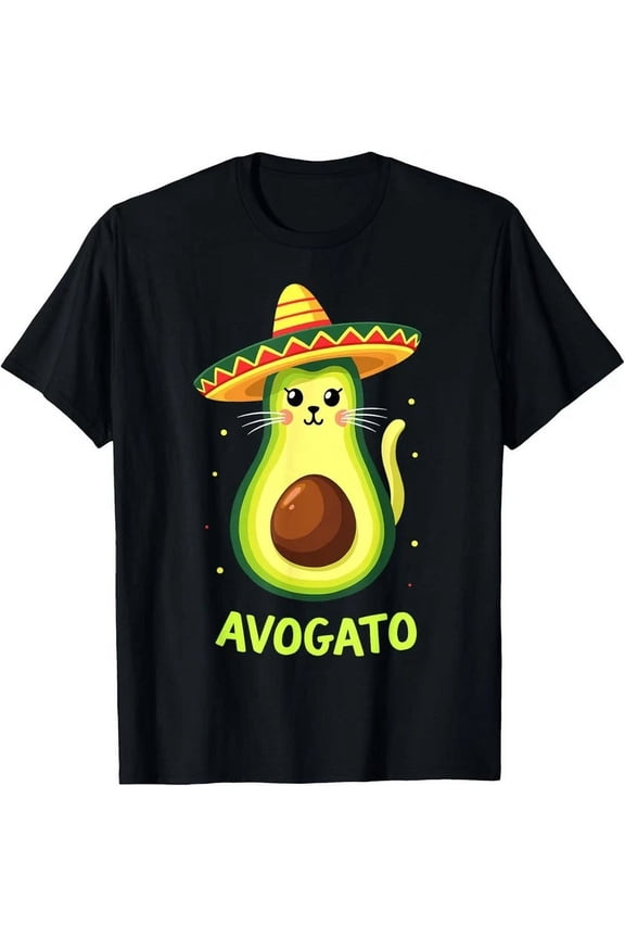 Vintage Funny Avogato Sombrero Mexican Cat Avocado Cinco De Mayo T-ShirtBirthday Gifts