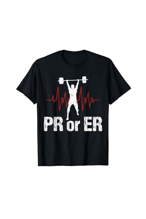 Vintage Funny Bodybuilding Weightlifting T-Shirt for Fitness Enthusiasts - PR or ER Design