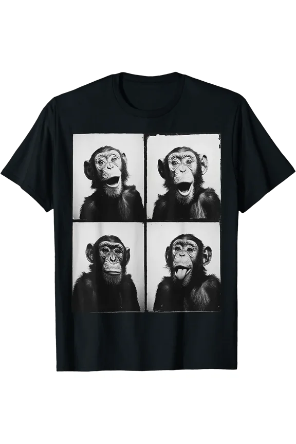 Vintage Funny Chimp Selfie Chimpanzee Monkey Face T-Shirt, Unisex T-Shirt