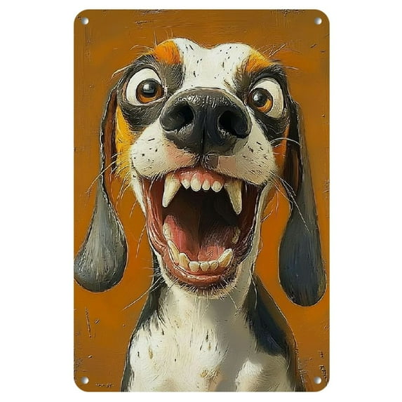Vintage Funny Dog Iron Metal Sign, 8x12 Inch - Decorative Wall Hanging Plaque for Home, Bar, Club, Kitchen, Bathroom, Bedroom, Farmhouse, Animal Theme, Garden, Restaurant