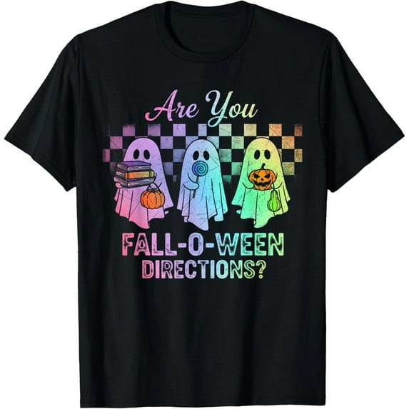 Vintage Funny Fall Directions Teacher Halloween Graphic T-Shirt