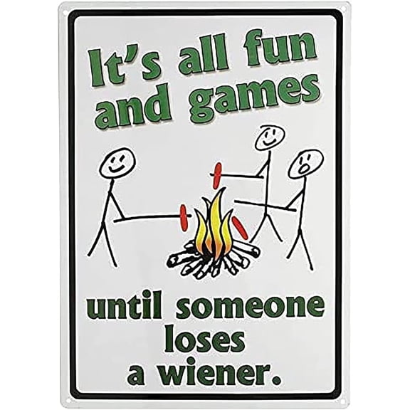 Vintage Funny Hot Dog Grill Aluminum Metal Tin Sign, 8 x 12 Inch, Wall Decor for Home Bar or Pub