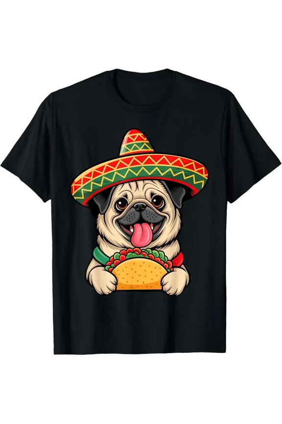 Vintage Funny Pug Taco Pug Funny Dog Lover Cinco De Mayo T-Shirt S-5XL - Trending Birrthday Tee Gifts Vintage Tee -Birthday Gifts
