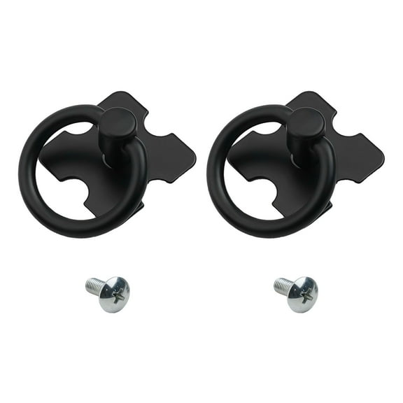 Vintage Furniture Metal Handles Drawer Knobs Pulls Retro Cabinet Hardware Alloy Ring Puller Square Back Plate for Wooden Case Chest Home Improvement Black 2 Pack