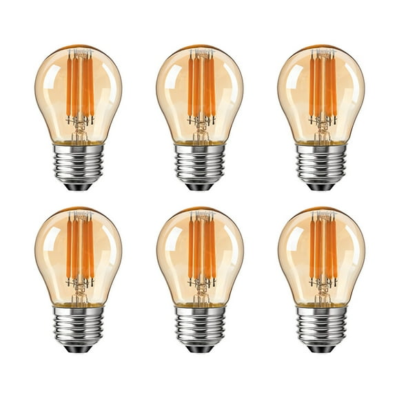Vintage G45 Edison Led Light Bulb E26 4W Filament Ball Lamp Warm White 2700K Amber Glass Dimmable Mini Globe Bulb For Pendant