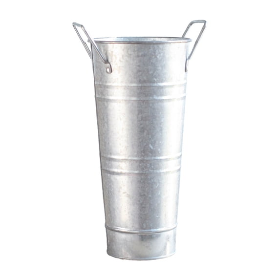 Vintage Galvanised Iron Bucket for Flower Arrangements and Home Decoration - Waterproof, Sturdy Metal Vase for Indoor and Outdoor Use, Perfect for Storage and Decorative Accent,Silver