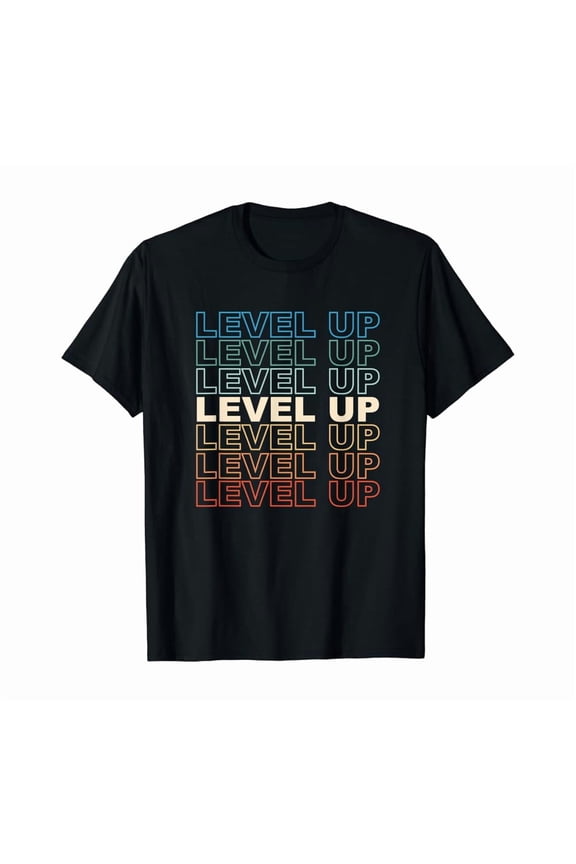 Vintage Gamer LEVEL UP Video Game Lover Retro Gaming Gift T-Shirt Unisex S-5XL Hot Trending Shirt Birthday Gift