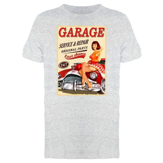 Vintage Garage Sign T-Shirt Men -Image by Shutterstock, Male Large