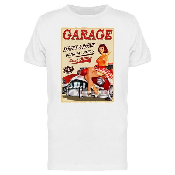 Vintage Garage Sign T-Shirt Men -Image by Shutterstock, Male x-Large