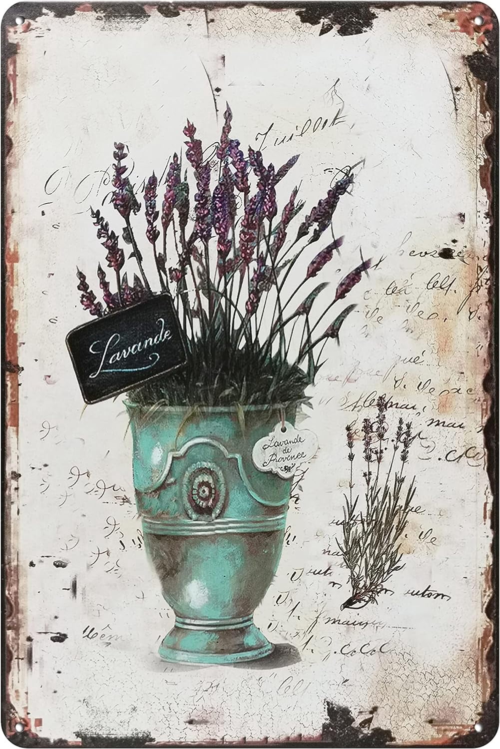 4 Insegne In Metallo Vintage Garden Retro - Cartelli Decorativi Con Fiori, Latta Per Giardino