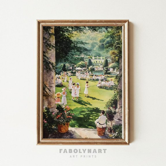 Vintage Garden Party Summer Tea Party Spring Graphic Poster Unframed Paper Print