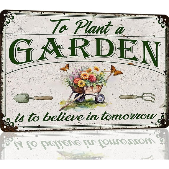 Vintage Garden Signs To Plant A Garden Is To Believe In Tomorrow Metal Tin Sign Spring Gardens Decorations For Home Gift For Gardeners Outdoor Yard Decor 8x12 Inch