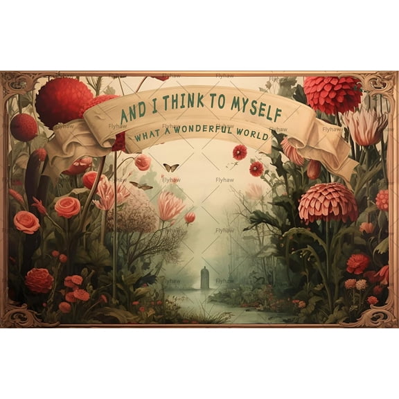 Vintage Garden Signs What A Wonderful World I Think To Myself Tin Sign Wall Art Decor Tin Poster Flowers Metal Tin Signs Kitchen Farm Graden Outdoor Tin Decor 8x12 inch