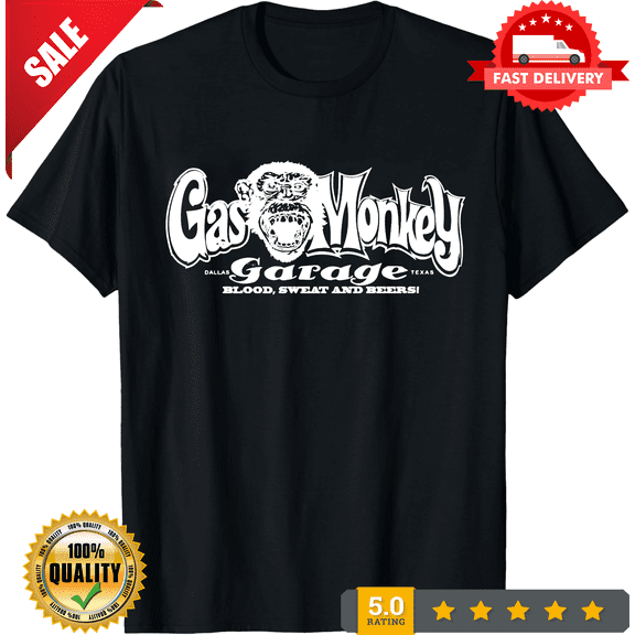 Vintage Gas Monkey Garage Blood sweat and Beer Men's T-Shirt American Size S-5XL T-Shirt, LIMITED EDITION-TH73679