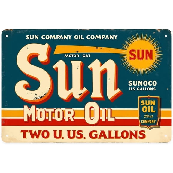 Vintage Gas and Oil Metal Tin Sign Wall Decor for Garden Yard Bar Porch Home Bedroom Kitchen, 8 x 12 in