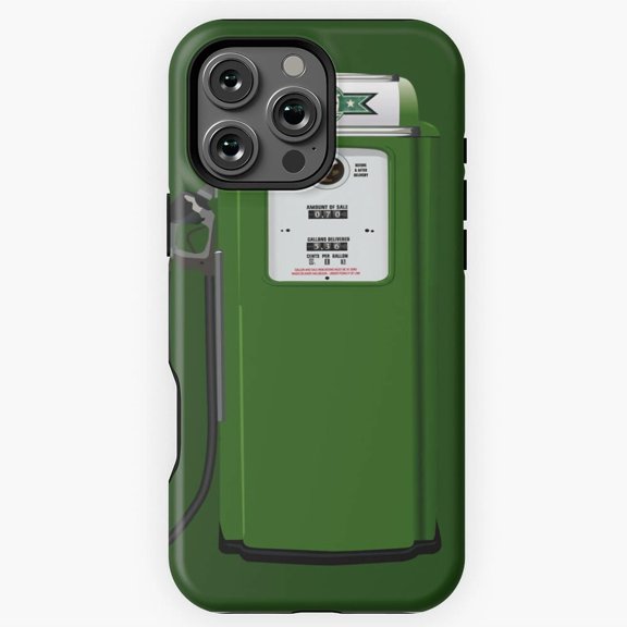 Vintage Gasoline Pump Retro Fuel Art Phone Case for iPhone 16 15 14 13 12 11 Pro Max