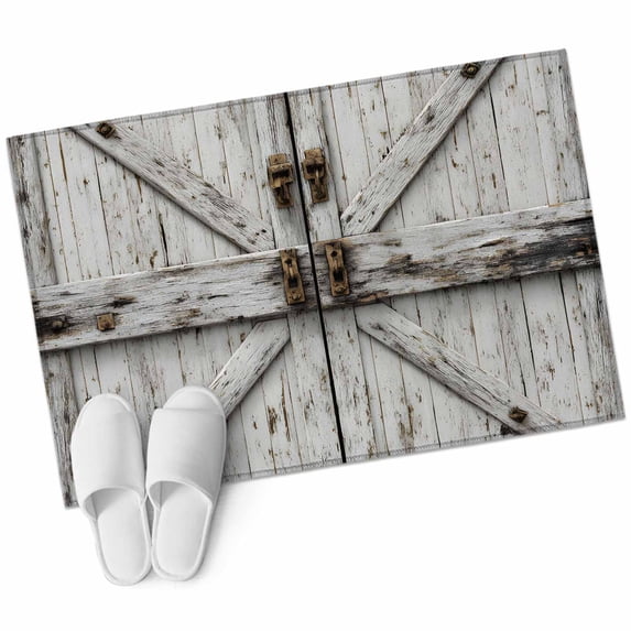 Vintage Gate Area Rugs Collection 2'x3', Farmhouse Wooden Grain Shabby Chic Door Non Slip Indoor Rectangle Throw Runner Rug Floor Mat Carpet for Living Room Dining Table Bedroom Nursery