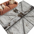 thumbnail image 1 of Vintage Gate Area Rugs Collection 6'x9', Farmhouse Wooden Grain Shabby Chic Door Non Slip Indoor Rectangle Throw Runner Rug Floor Mat Carpet for Living Room Dining Table Bedroom Nursery, 1 of 9