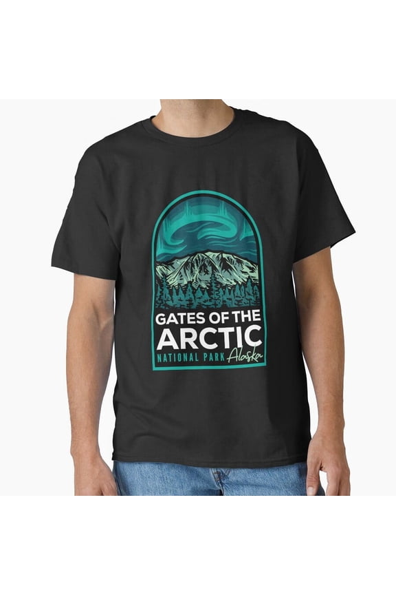 Vintage Gates Of The Arctic National Park Northern Lights Classic T-Shirt T-Shirt - Perfect T-Shirt For Everyone, Vintage Birthday Gift