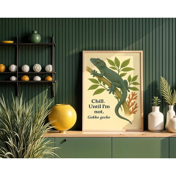 Vintage Gecko Lizard Introvert Poster Unframed Paper Print