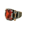 thumbnail image 1 of Vintage Gemstone Ring-Gift for Him and Her-925k Turkish Handmade Sterling Silver Red Zircon Ring, 1 of 6