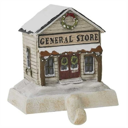 Snow-Covered General Store Resin Stocking Hanger
