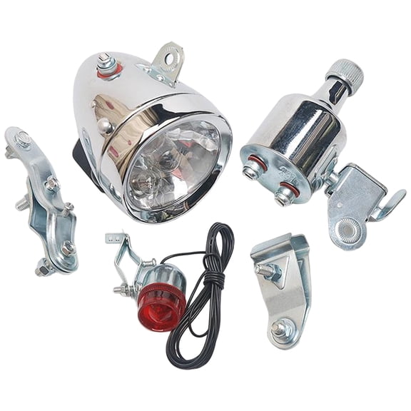 Vintage Generator Headlight Kits 12V 6W Frictions Generator Motorized Bike Headlight Tail Light Bicycles Head Lamp