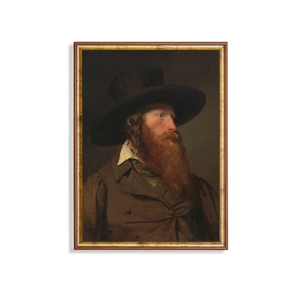 Vintage Gentleman Portrait, Man With Beard Art Poster Home Decor, 24x36 UNFRAMED