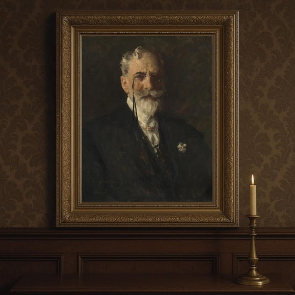 Vintage Gentleman Portrait Moody Antique Art Print Poster, Size 12x18 UNFFRAMED F03.1.7l281