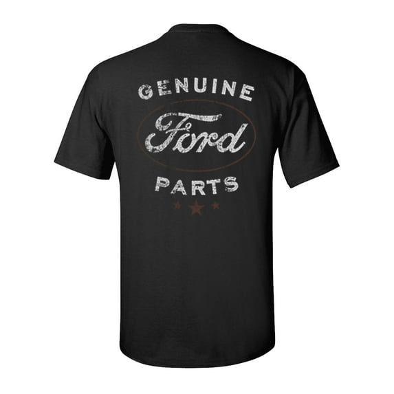 Vintage Genuine Ford Parts Logo Adult Unisex Short Sleeve T-shirt, Black- 4XL