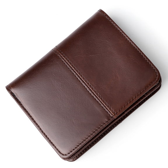Vintage Genuine Leather Bifold Wallet for Men, Large Capacity Minimalist, with RFID Blocking, Zippered Coin Pocket, Multiple Card Slots, ID Window