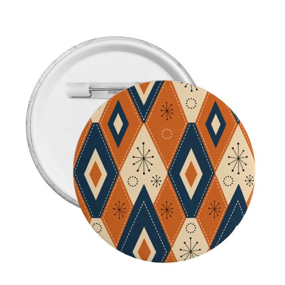 Vintage Geo Art Round Button Pin Badge 5PCS Pinback Buttons Lapel Pin for Jacket, Backpack, Hat, Party Favor, Gift