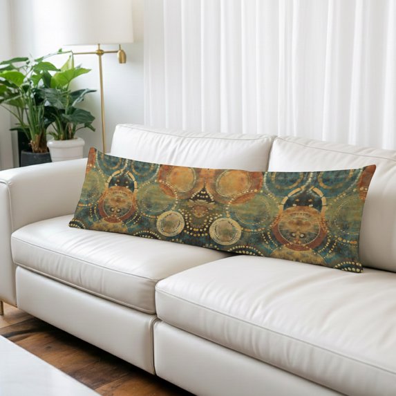 Vintage Geometric Body Pillow Covers 20"x54", Watercolor Abstract Art Soft Brushed Microfiber Breathable Throw Pillow Covers, Decorative Pillowcase with Zipper for Couch Sofa Bedroom Living Room