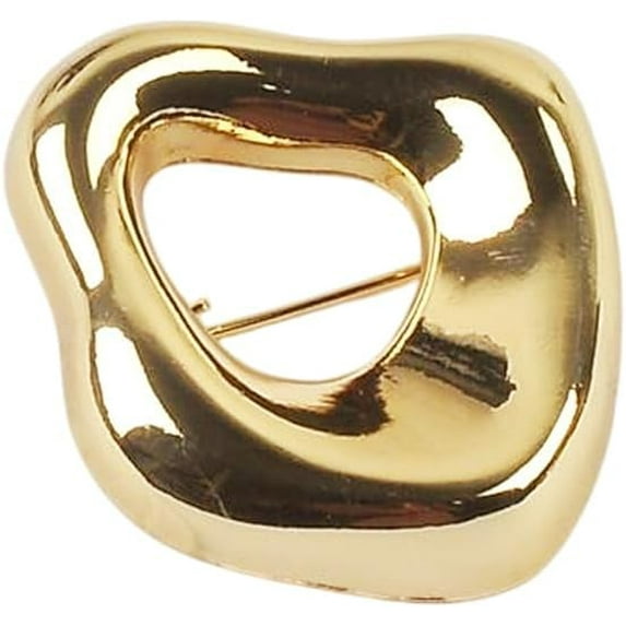 Vintage Geometric Brooch Pin for Women Men Gold Silver Plated Hollow Lapel Pin Minimalist Statement Jewelry for Suit Costume Party Chest Accessories Simple Metal Unique Corsage