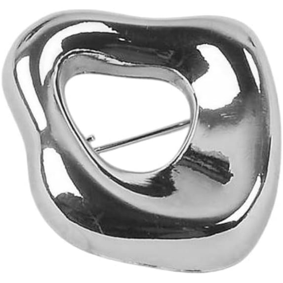 Vintage Geometric Brooch Pin for Women Men Gold Silver Plated Hollow Lapel Pin Minimalist Statement Jewelry for Suit Costume Party Chest Accessories Simple Metal Unique Corsage