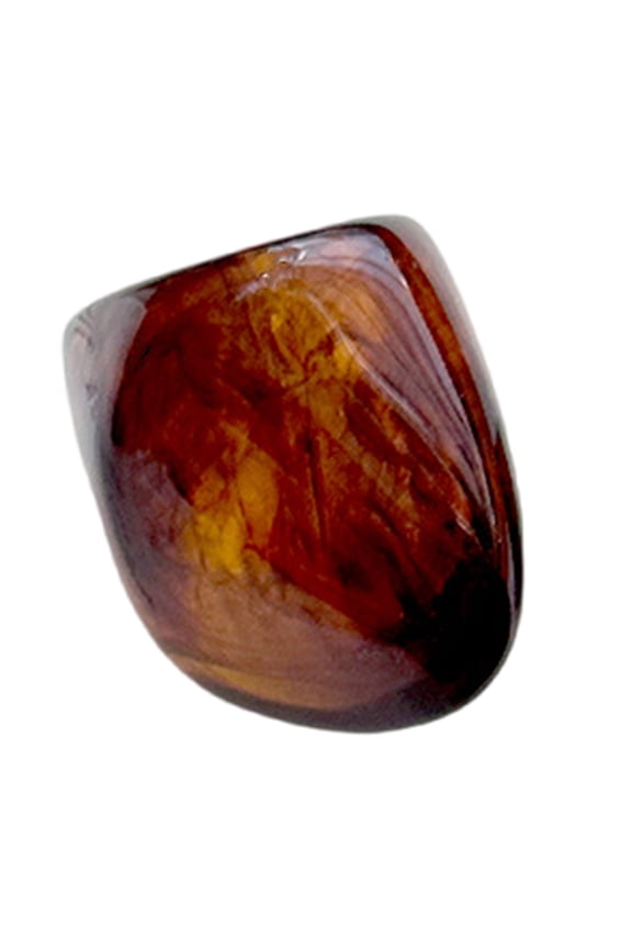 Vintage Geometric Resin Rings Lightweight Design Amber Tone Jewelry Gift Comfort Fit Retro Resin Accessory For Women Men