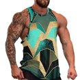 thumbnail image 1 of Vintage Geometric Tank Top Men Patchwork Print Cool Tops Summer Gym Custom Sleeveless Shir, 1 of 5