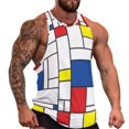 thumbnail image 1 of Vintage Geometric Tank Top Men Patchwork Print Cool Tops Summer Gym Custom Sleeveless Shir, 1 of 5