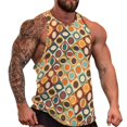 thumbnail image 1 of Vintage Geometric Tank Top Men Patchwork Print Cool Tops Summer Gym Custom Sleeveless Shir, 1 of 5
