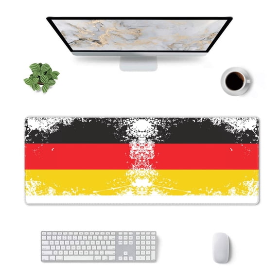 Vintage German Flag Large Gaming Mousepad For Office Computers Laptop Table Mouse Mat Accessory 11.8 X 31.5 Inches