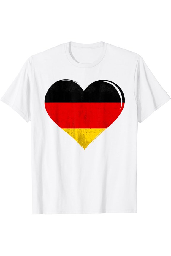 Vintage Germany Flag Heart For German T-Shirt
