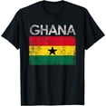 thumbnail image 1 of Vintage Ghana Ghanaian Flag Pride Gift T-Shirt, 1 of 3