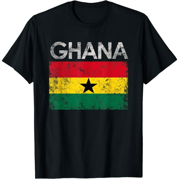 Vintage Ghana Ghanaian Flag Pride Gift T-Shirt