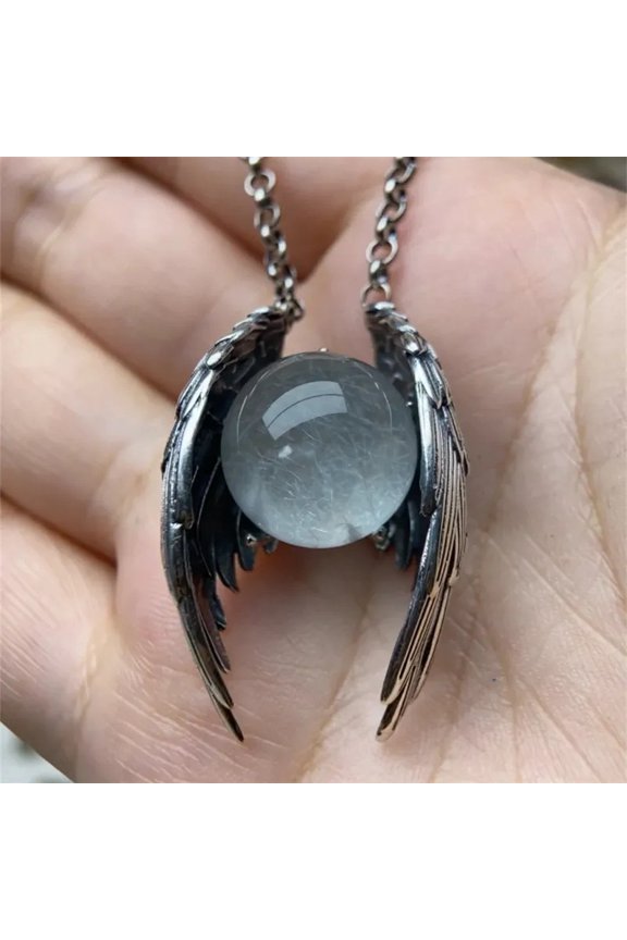 Vintage Ghost Crystal Pendant Necklace For Women