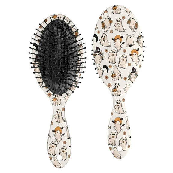 Vintage Ghost Halloween Pattern Hair Brush,Girls Detangling Hair Brush,Glide Through Tangles with Ease for Wet & Dry Hair,8.8"X2.8"