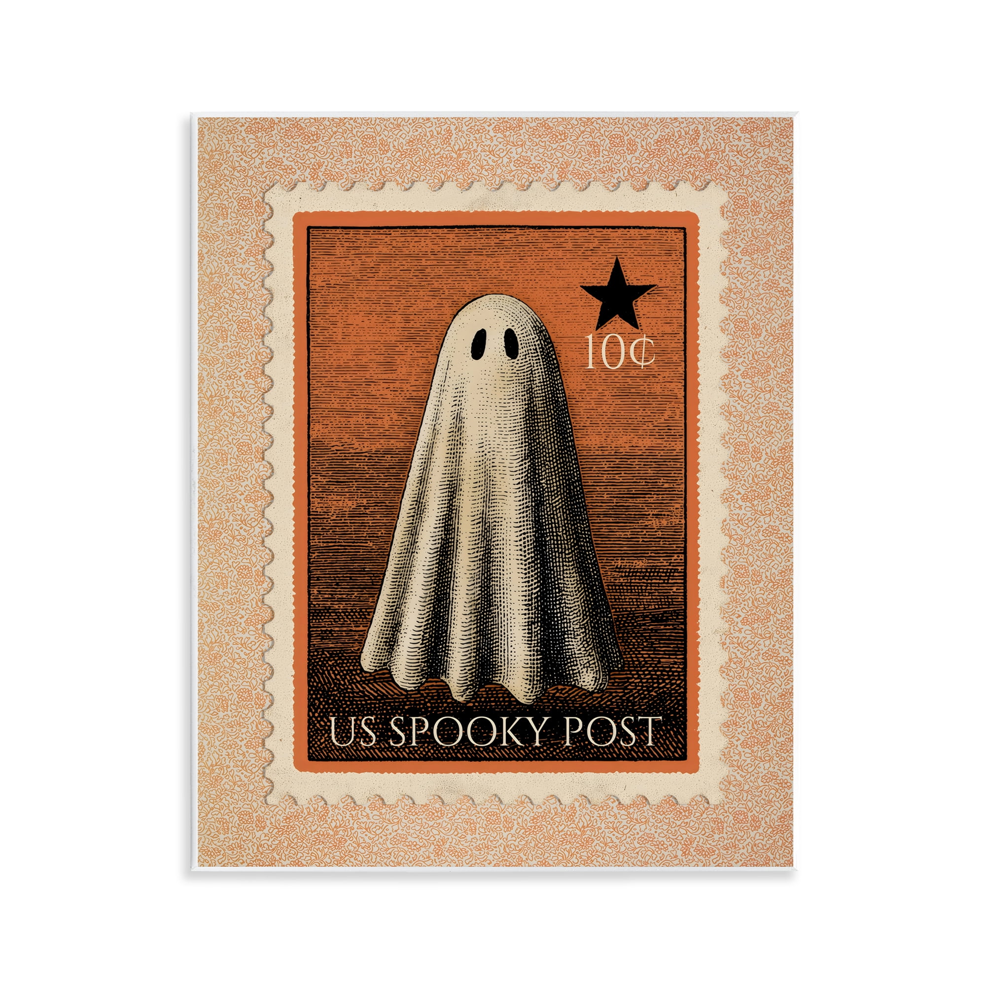Vintage Ghost Stamp Wall Plaque Art, design by Arlington Prints