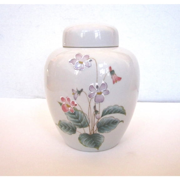 Vintage Ginger Jar in Violet Pattern, For Cookies, Candy, Treats, Large Jar for Pantry, Airtight Food Storage Containers