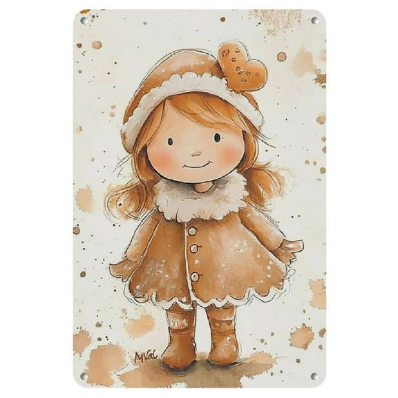 Vintage Gingerbread for Man Metal Christmas Sign - Rustic Wall Decor with Distressed Finish for Home & Bar, Perfect Holiday Gift, Easy-to-Hang, English Text, Gingerbread Christmas Decorations