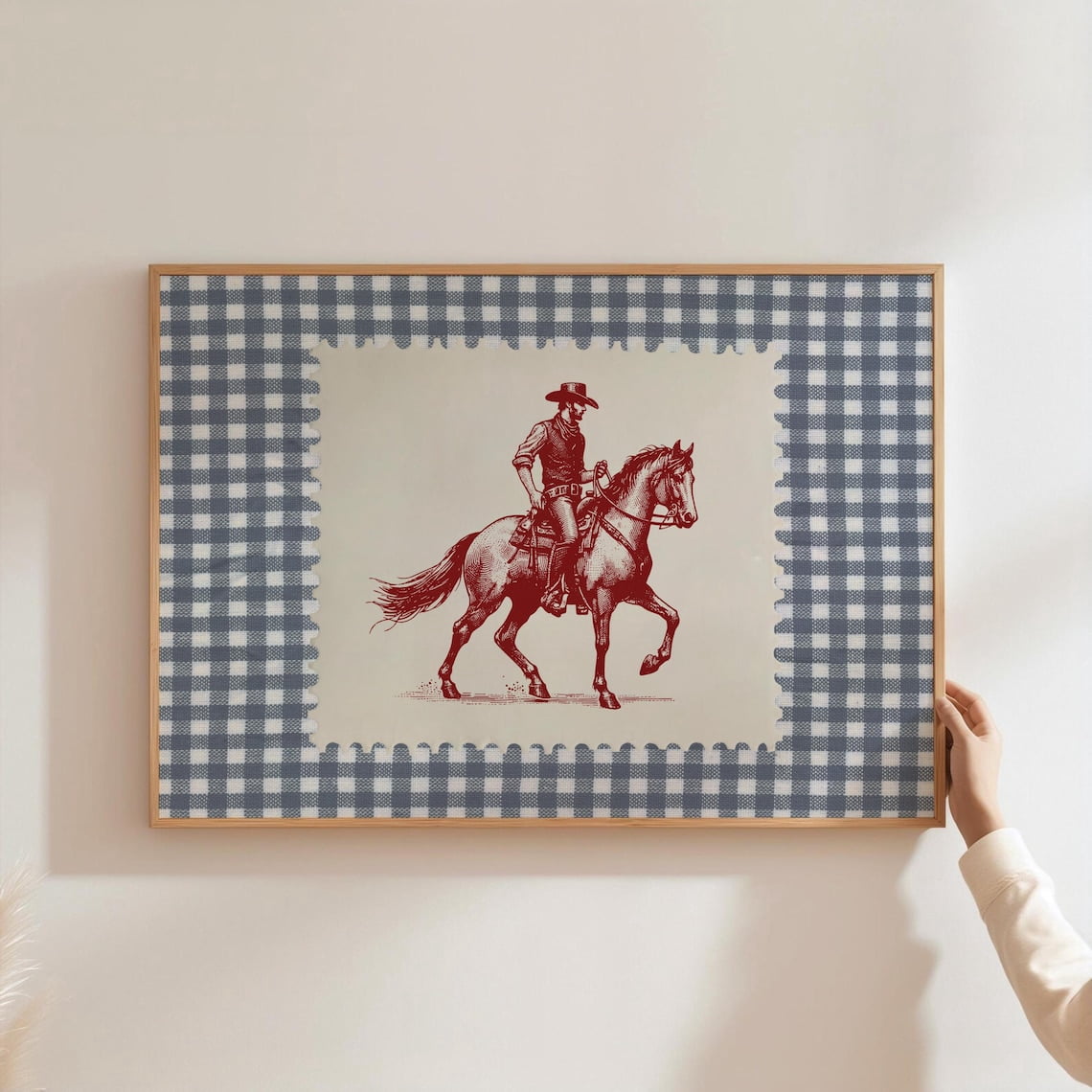 Vintage Gingham Rodeo Poster Western Bedroom Poster Cowboy Wall Art ...